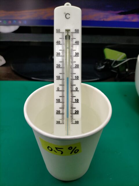 実験時の塩水の温度