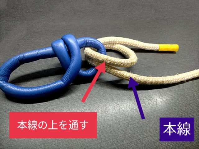 本線の上を通す