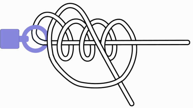 クリンチノットの結び方。巻き数と強度は比例します。